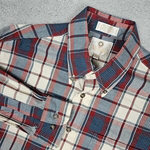 Viyella (Men's Medium) Plaid Button Down Wool Blend Heritage Long Sleeve Shirt